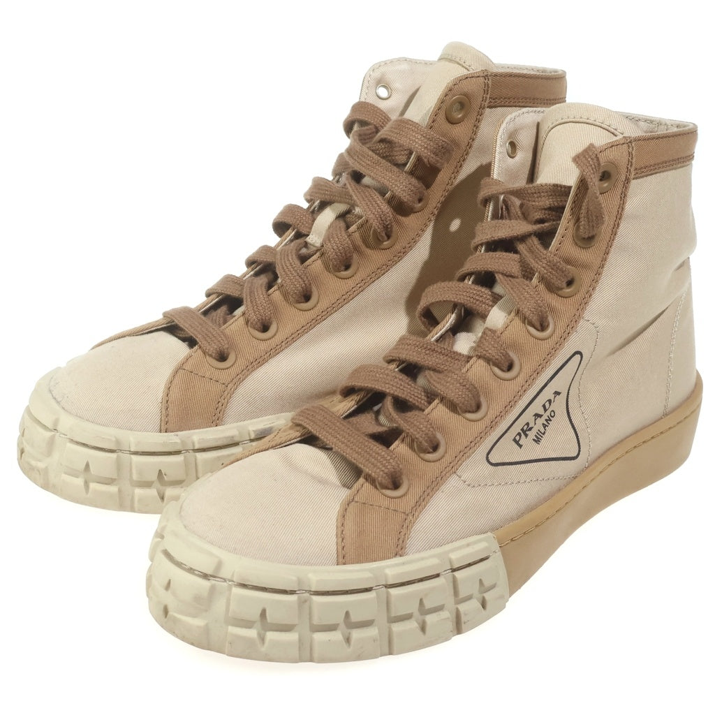 PRADA(プラダ) ハイカット ハイカットスニーカー ベージュ #38 レディース