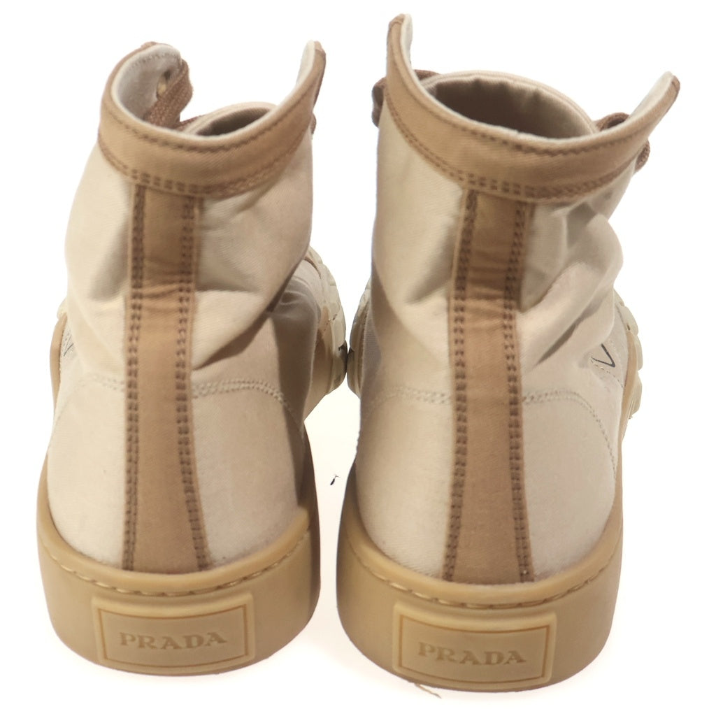 PRADA(プラダ) ハイカット ハイカットスニーカー ベージュ #38 レディース
