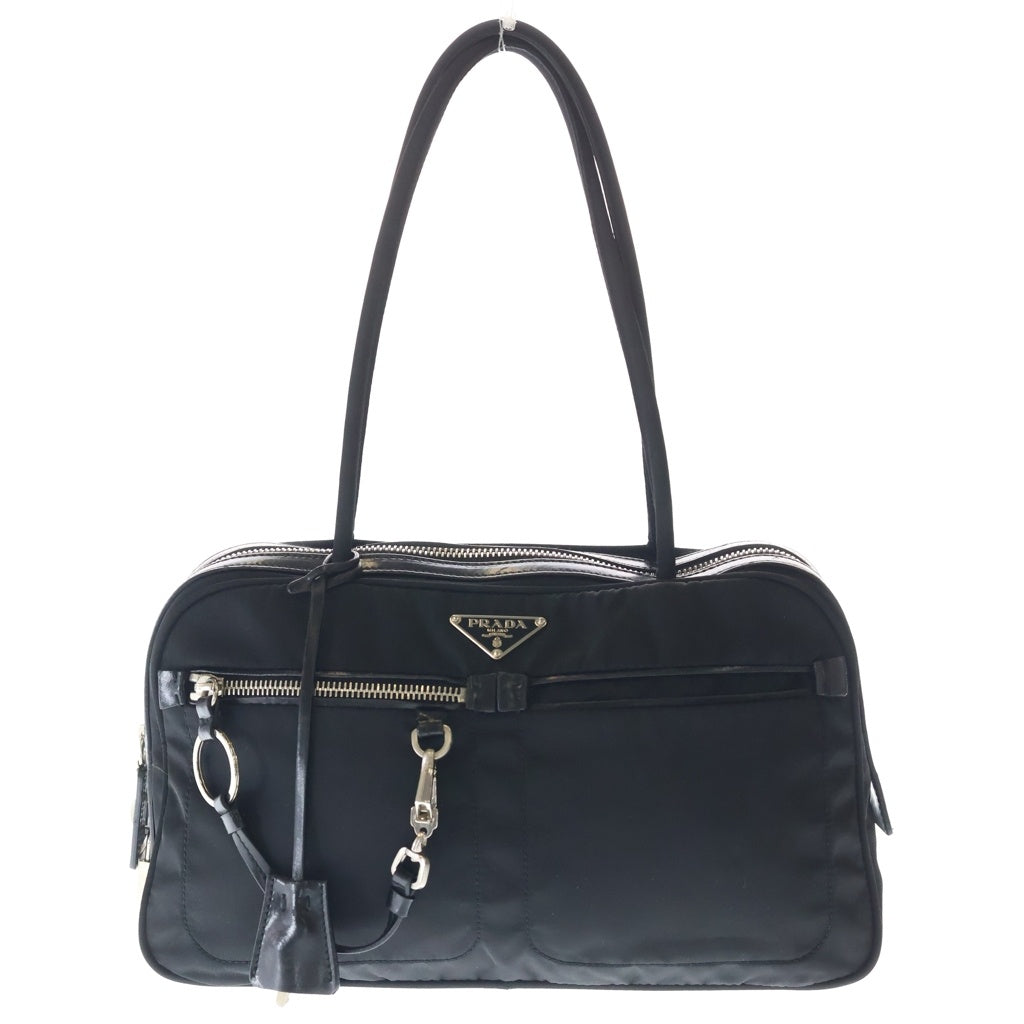 PRADA(プラダ) トライアングルロゴ テスート ナイロン トートバッグ ハンドバッグ ブラック BR1553 レディース