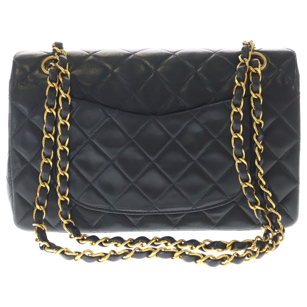 CHANEL(シャネル) マトラッセ23 Wチェーン ショルダーバック Wフラップ ゴールド金具 ラムスキン ブラック レディース