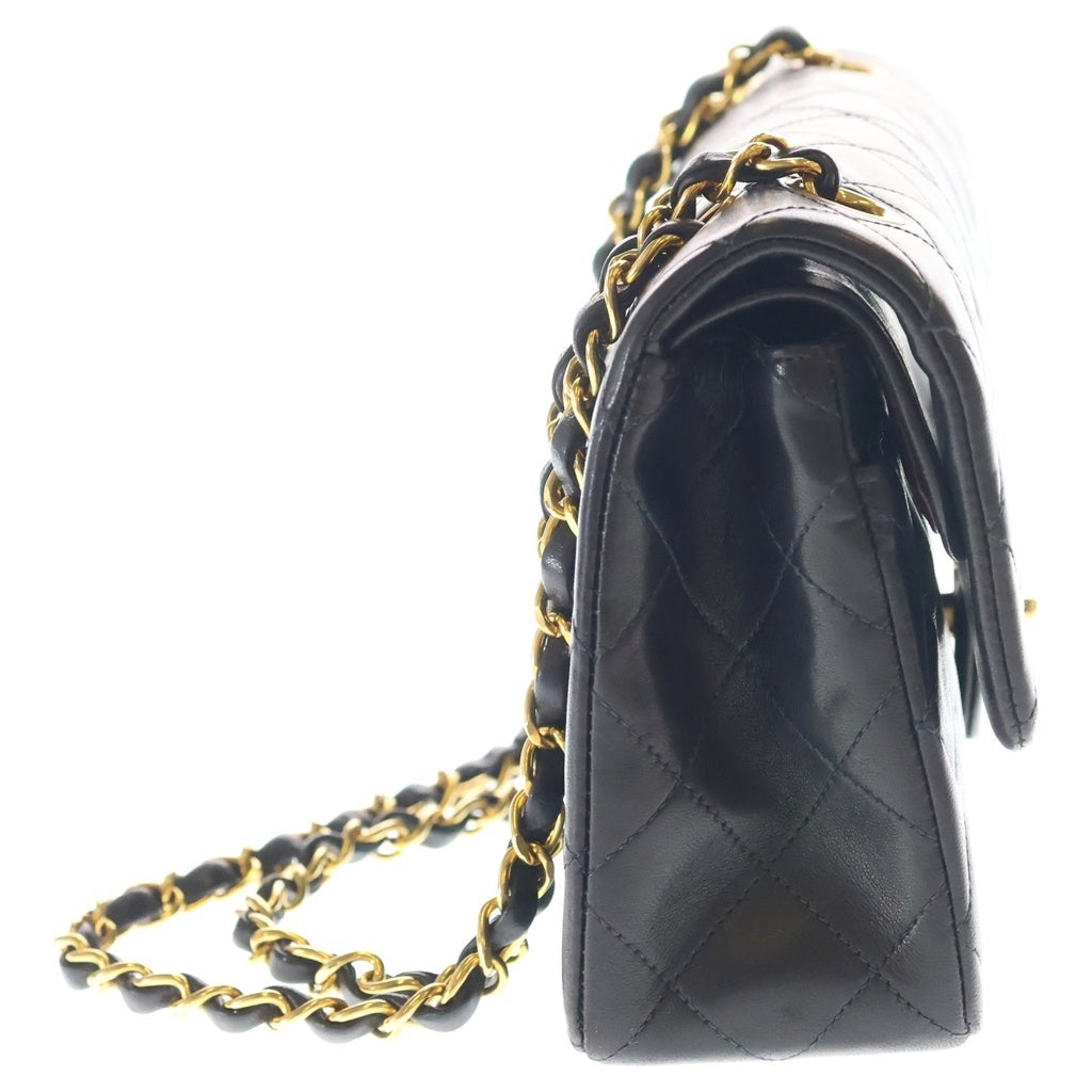 CHANEL(シャネル) マトラッセ23 Wチェーン ショルダーバック Wフラップ ゴールド金具 ラムスキン ブラック レディース