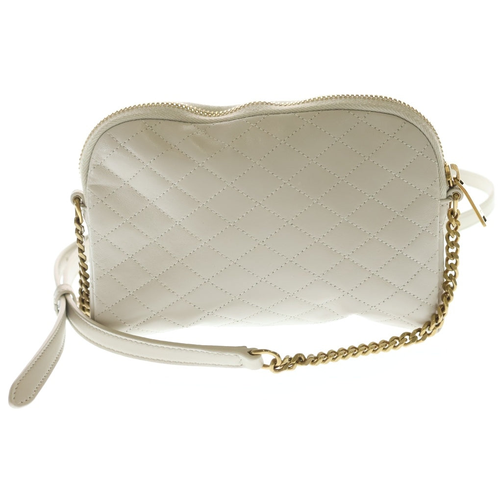 SAINT LAURENT PARIS(サンローランパリ) ギャビー カサンドラロゴ レザー チェーン ショルダーバッグ ゴールド金具 ベージュ 733667 レディース