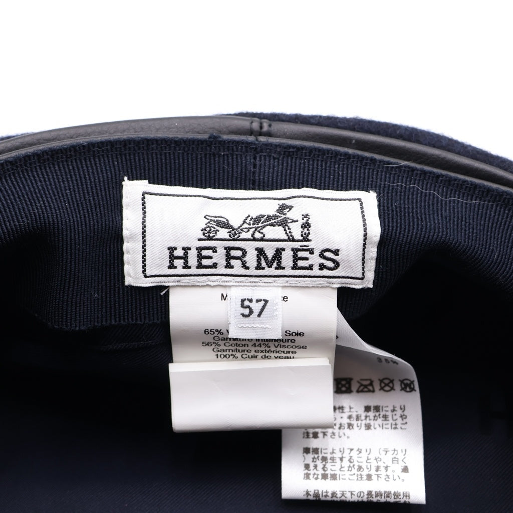 HERMES(エルメス) ダニ ウールウールキャスケット ネイビー #57 レディース