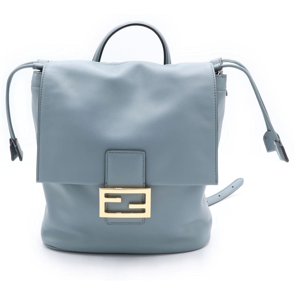 FENDI(フェンディ) FFロゴ バックパック リュックサック レザー ブルー 8BZ057 レディース