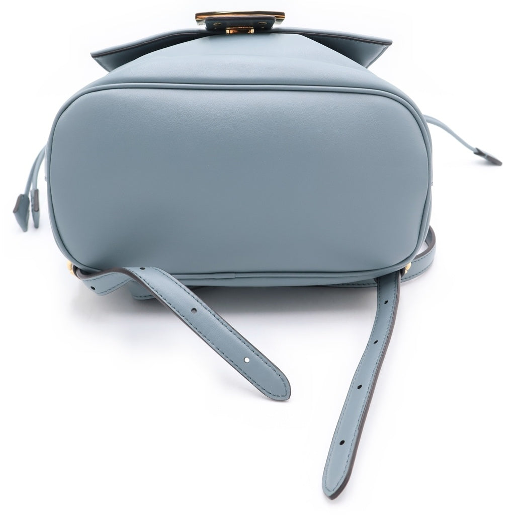 FENDI(フェンディ) FFロゴ バックパック リュックサック レザー ブルー 8BZ057 レディース
