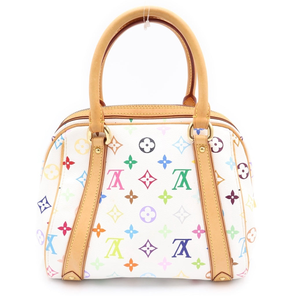 LOUIS VUITTON(ルイヴィトン) モノグラム マルチカラー プリシラ ブロン ハンドバッグ ホワイト レザー×PVC M40096 ゴールド金具 レディース