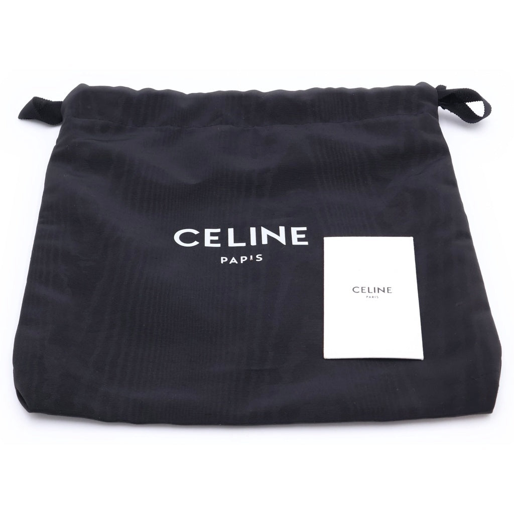 CELINE(セリーヌ) ブザス16 セーズ レザー キャンバス ショルダーバッグ ブラウン レディース