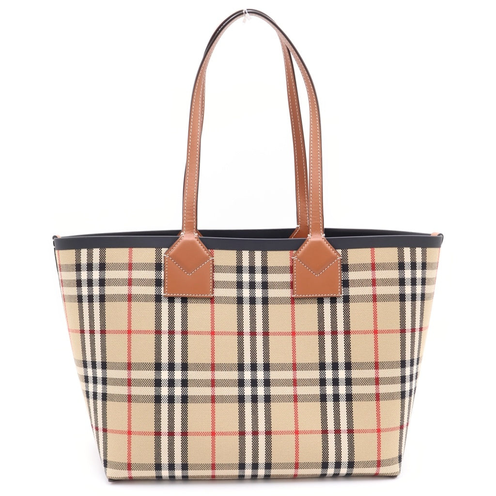BURBERRY(バーバリー) ノバチェック ロンドン スモール キャンバス レザー トートバッグ ハンドバッグ ショルダーバッグ ベージュ 8066163 レディース