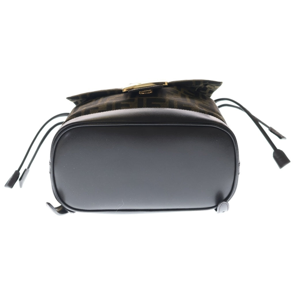 FENDI(フェンディ) ズッカ柄 FFジャガード FFロゴ バックパック リュックサック シルバー金具 ブラウン 8BZ057 レディース