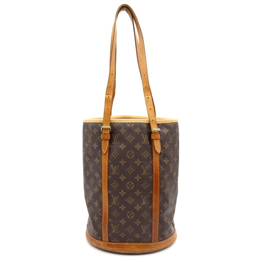 LOUIS VUITTON(ルイヴィトン) モノグラム バゲットPM ハンドバッグ トートバッグ ブラウン レザー×PVC M42238 ゴールド金具 レディース