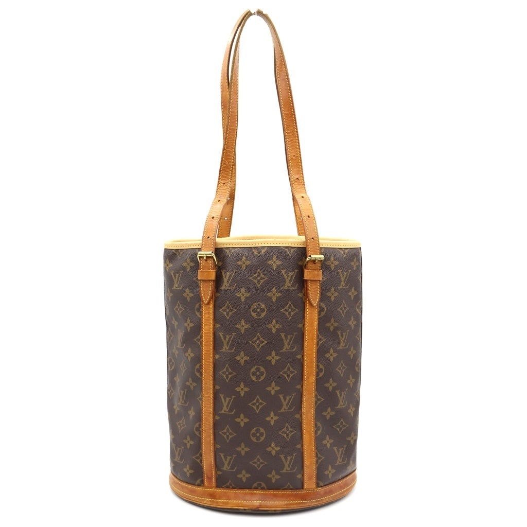 LOUIS VUITTON(ルイヴィトン) モノグラム バゲットPM ハンドバッグ トートバッグ ブラウン レザー×PVC M42238 ゴールド金具 レディース