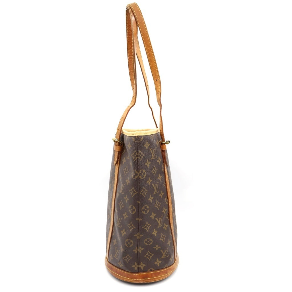 LOUIS VUITTON(ルイヴィトン) モノグラム バゲットPM ハンドバッグ トートバッグ ブラウン レザー×PVC M42238 ゴールド金具 レディース