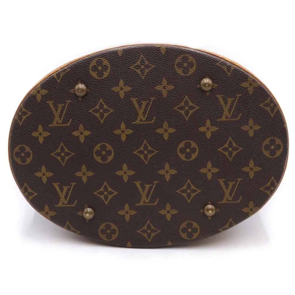 LOUIS VUITTON(ルイヴィトン) モノグラム バゲットPM ハンドバッグ トートバッグ ブラウン レザー×PVC M42238 ゴールド金具 レディース