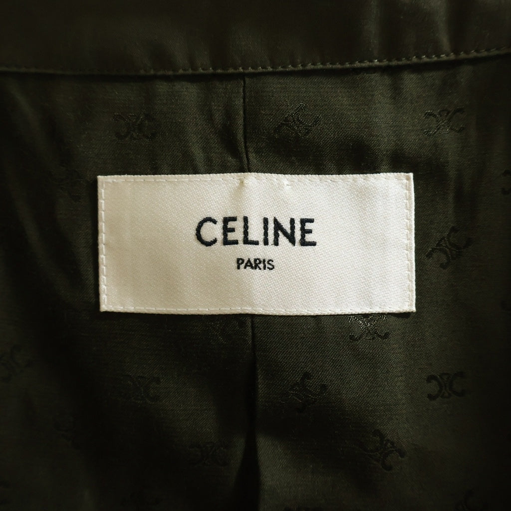 CELINE(セリーヌ) 20SS ベルト付きトレンチロングコート ポリエステル コットン カーキ 2M015085I レディース