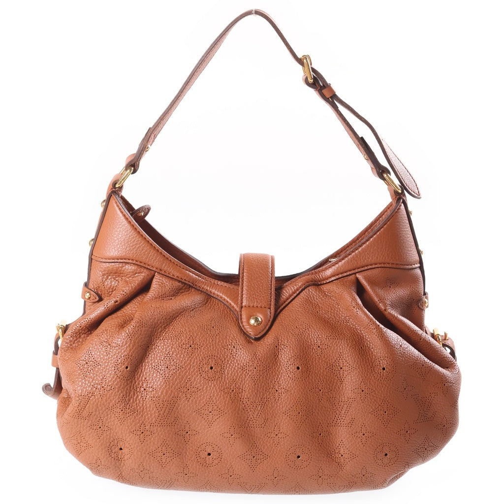 LOUIS VUITTON(ルイヴィトン) モノグラム マヒナXS パンチング レザー ワンショルダーバッグ ゴールド金具 ブラウン M97049 レディース