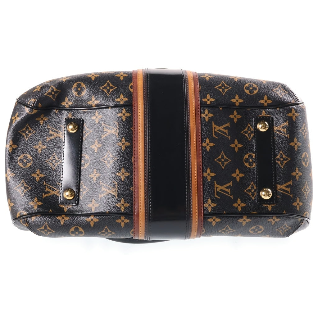 LOUIS VUITTON(ルイヴィトン) グリートモノグラム・ミラージュ ハンドバッグ ボストンバッグ ブラウン×ブラック レザー×PVC M95579 ゴールド金具 レディース