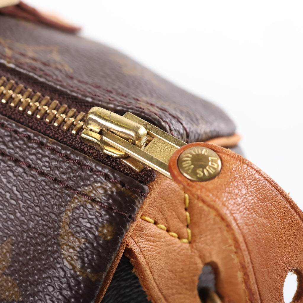 LOUIS VUITTON(ルイヴィトン) モノグラム スピーディ25 ハンドバッグ ボストンバッグ ブラウン レザー×PVC M41528 ゴールド金具 レディース