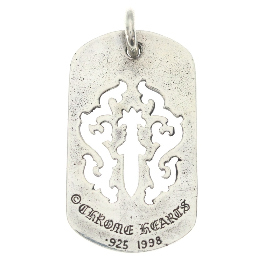 CHROME HEARTS(クロムハーツ) D TAG LRG DAGGER ヴァインダガーカットアウトドッグタグ ラージ ペンダントトップ シルバー BCA240