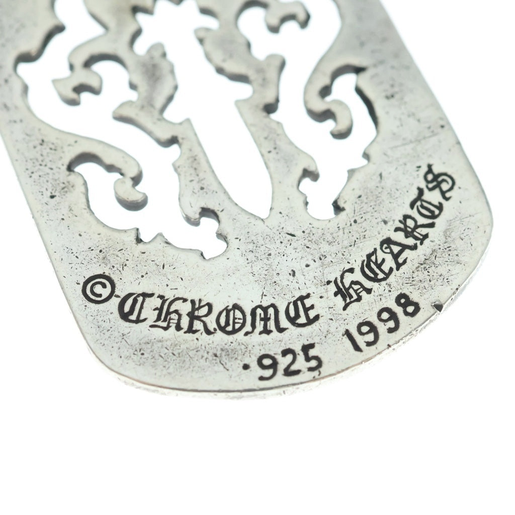 CHROME HEARTS(クロムハーツ) D TAG LRG DAGGER ヴァインダガーカットアウトドッグタグ ラージ ペンダントトップ シルバー BCA240