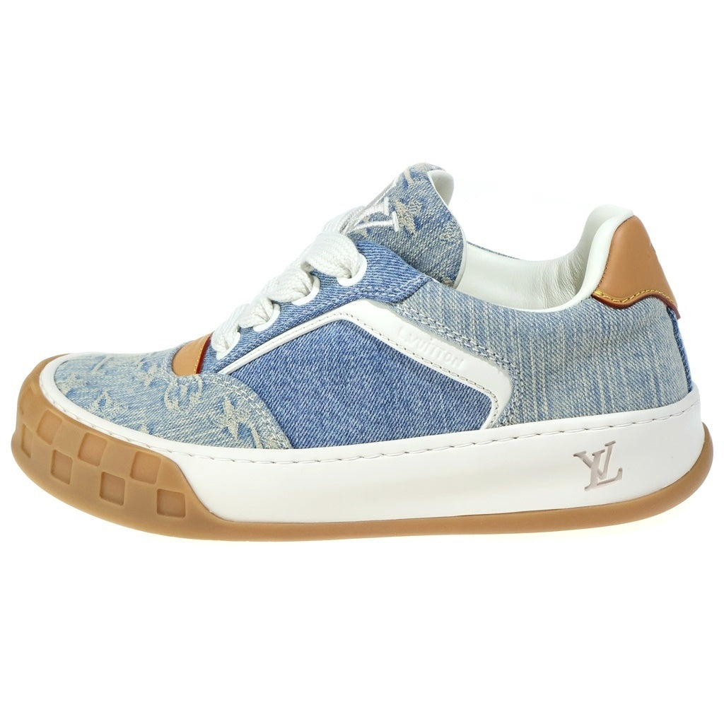 LOUIS VUITTON(ルイヴィトン) LVティルテッド スニーカー モノグラム デニム ローカットスニーカー #7 1/2 ブルー/ホワイト/ブラウン