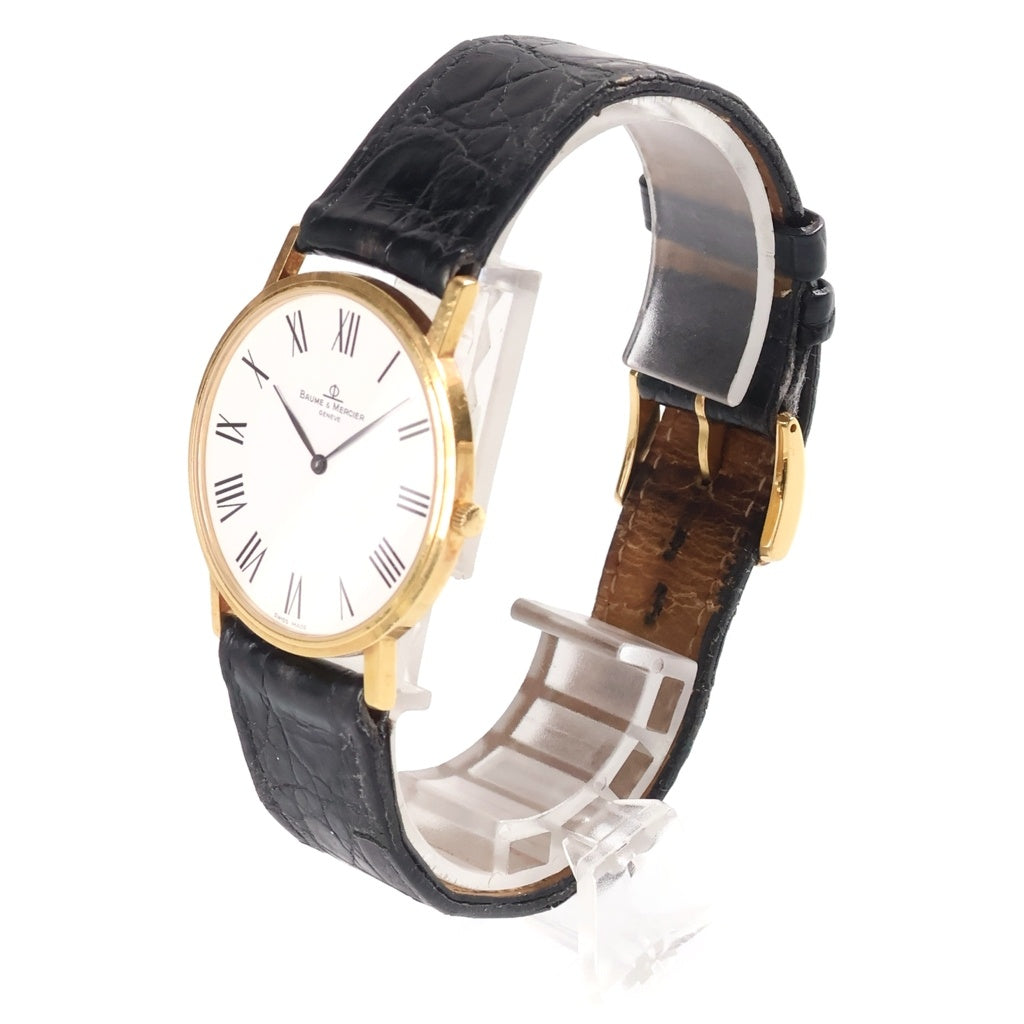 BAUME&MERCIER(ボームアンドメルシェ) クラシマ 白文字盤 イエローゴールド 革ベルト クオーツ MV045088