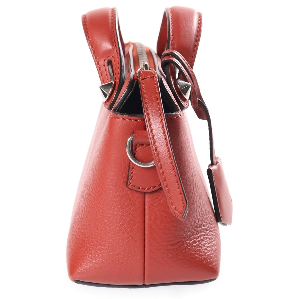 FENDI(フェンディ) バイザウェイ ミニ レザー シルバー金具 2WAY ハンドバッグ ショルダーバッグ レッド レディース
