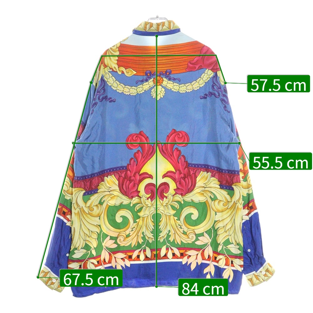 VERSACE(ヴェルサーチ) HERITAGE FIT 総柄 シルク ロングスリーブ 長袖シャツ マルチ A84050 1A00950