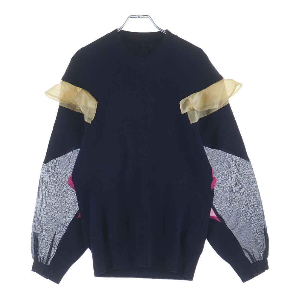 Sacai(サカイ) RUFFLED PANEL CREWNECK PULLOVER 袖フリル切替 クルー