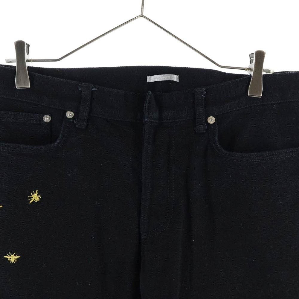 Dior HOMME(ディオールオム) 18AW BEE DENIM ビー刺繍 スリムストレートデニムパンツ ブラック 863DS11W9493