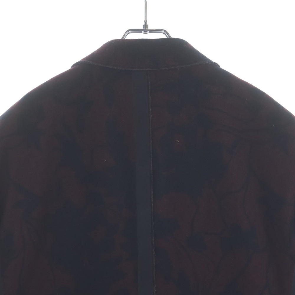 ETRO(エトロ) カシミヤ混 総リーフ柄 コート 裏地ペイズリー バーガンディ 192-1C311-5511