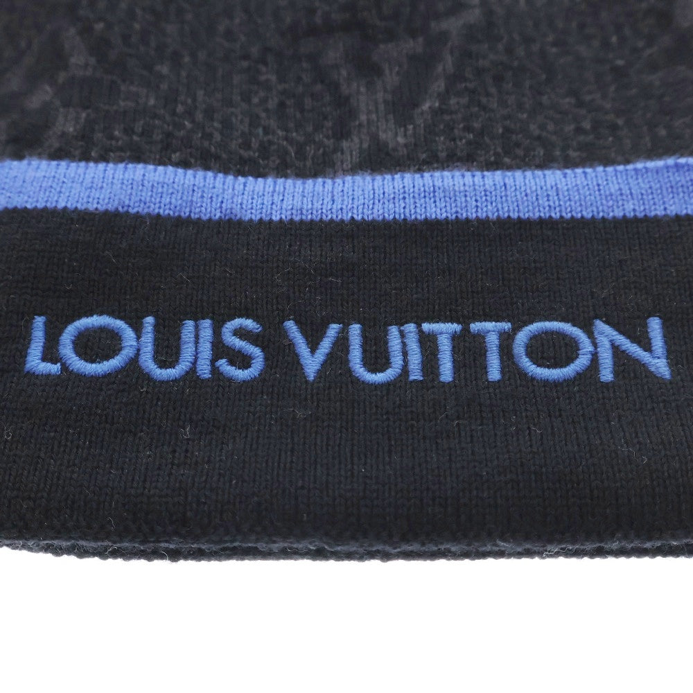 LOUIS VUITTON(ルイヴィトン) ウール ボネ マイ モノグラム・エクリプス ビーニー ニットキャップ 帽子 M76241 ブラック×ブルー