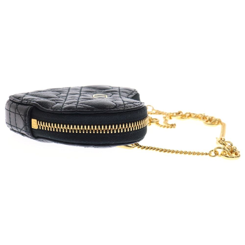 Christian Dior(クリスチャンディオール) カロ ハート チェーンポーチ ミニバッグ ブラック ゴールド金具 斜め掛けバッグ