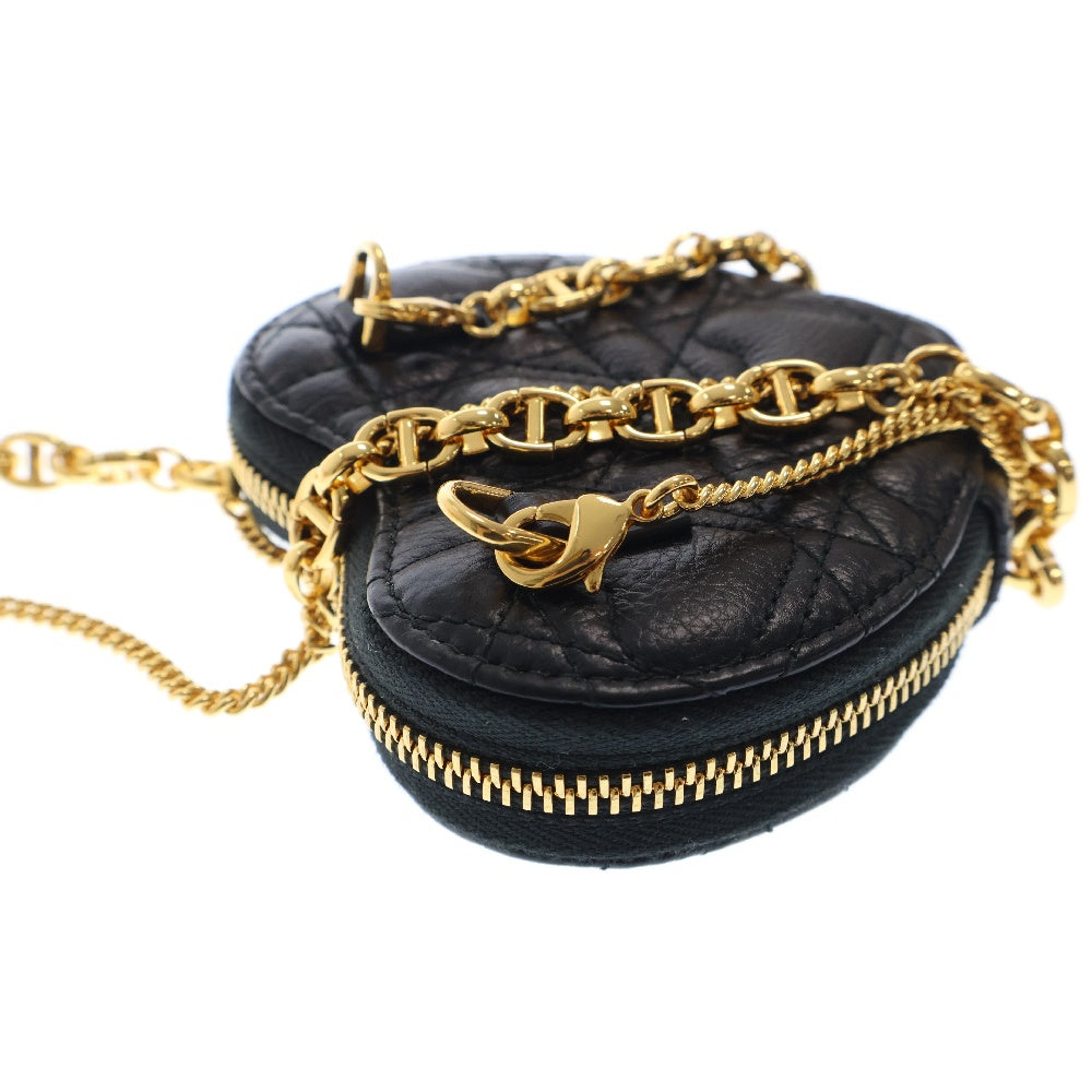 Christian Dior(クリスチャンディオール) カロ ハート チェーンポーチ ミニバッグ ブラック ゴールド金具 斜め掛けバッグ