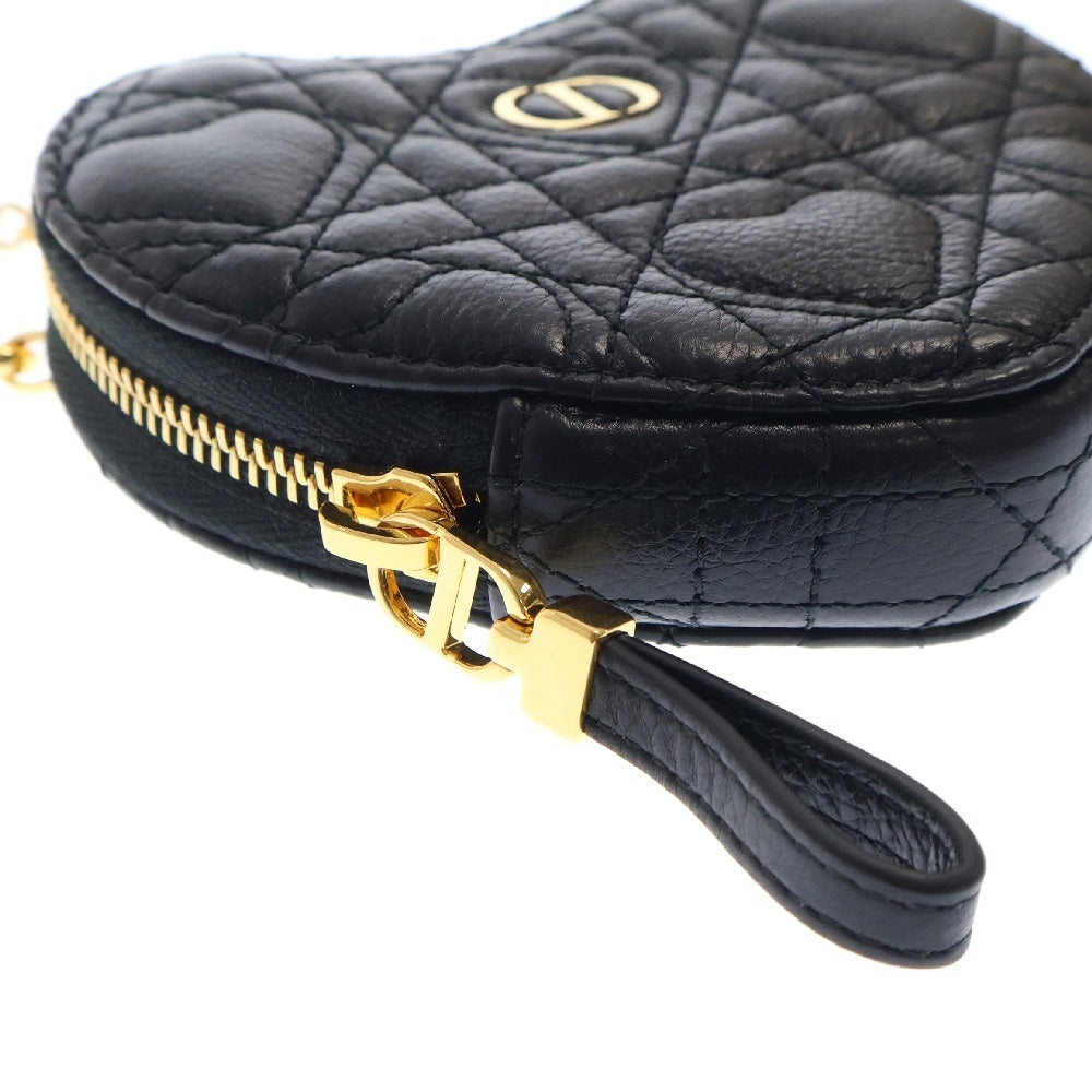 Christian Dior(クリスチャンディオール) カロ ハート チェーンポーチ ミニバッグ ブラック ゴールド金具 斜め掛けバッグ