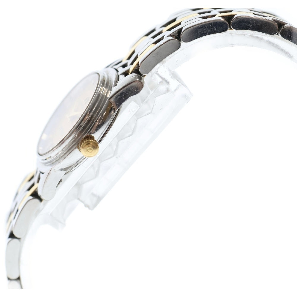 OMEGA(オメガ) デヴィル プレステージ 腕時計 ゴールド文字盤 16P ダイヤ YGコンビ SS×YG/QZ 4370.16 レディース