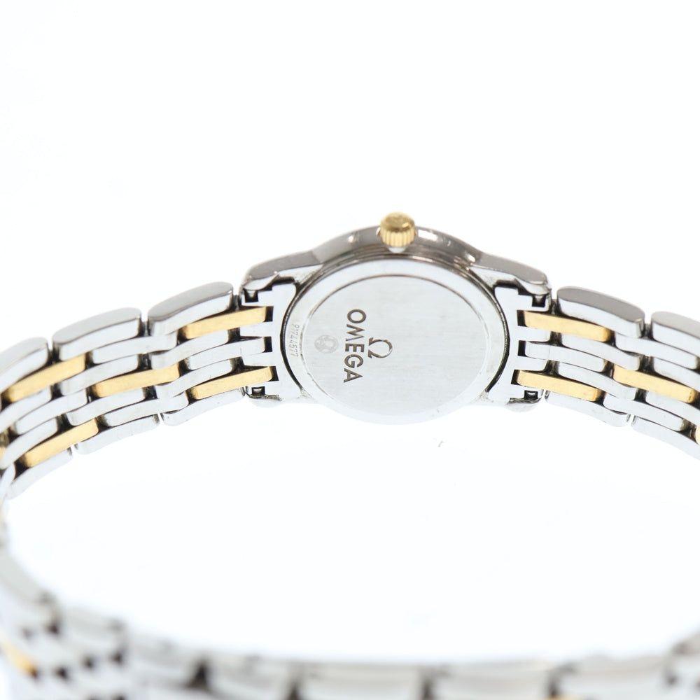 OMEGA(オメガ) デヴィル プレステージ 腕時計 ゴールド文字盤 16P ダイヤ YGコンビ SS×YG/QZ 4370.16 レディース