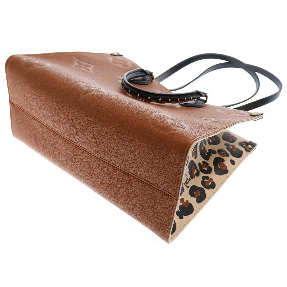 LOUIS VUITTON(ルイヴィトン) モノグラムアンプラント オンザゴーMM ワイルドアットハート 2WAY レザー トートバッグ ハンドバッグ ブラウン レディース M58521