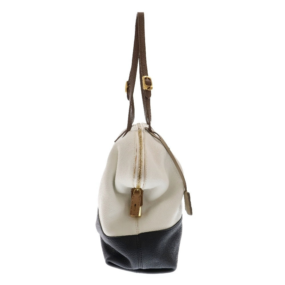 FENDI(フェンディ) Selleria セレリア レザー トゥーバッグ トートバッグ ブラウン×ホワイト×ブラック 8BN232