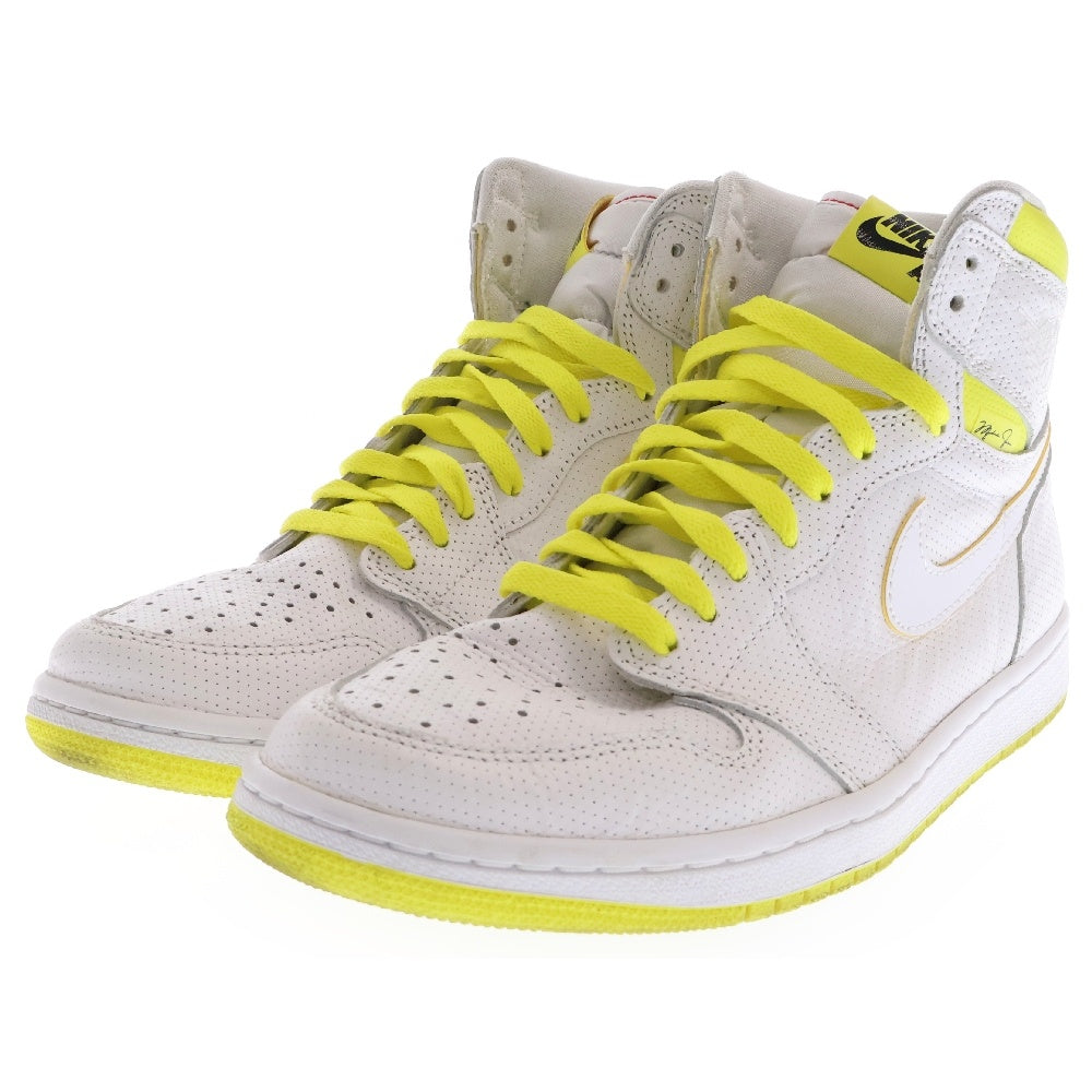 NIKE(ナイキ) AIR JORDAN 1 RETRO HIGH OG First Class Flight エアジョーダン1 ファーストクラスフライト ハイカットスニーカー ホワイト×イエロー US9/27cm 555088-170