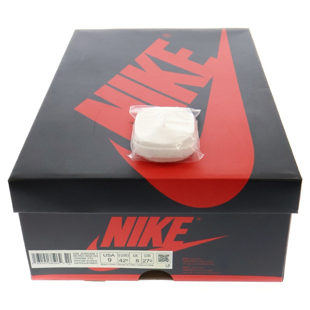 NIKE(ナイキ) AIR JORDAN 1 RETRO HIGH OG First Class Flight エアジョーダン1 ファーストクラスフライト ハイカットスニーカー ホワイト×イエロー US9/27cm 555088-170