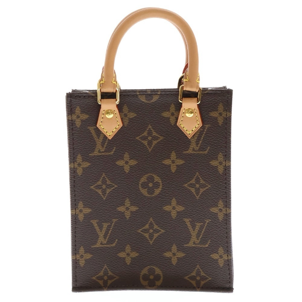 LOUIS VUITTON(ルイヴィトン) モノグラム プティット サックプラ ブラウン レザー RFID M81295