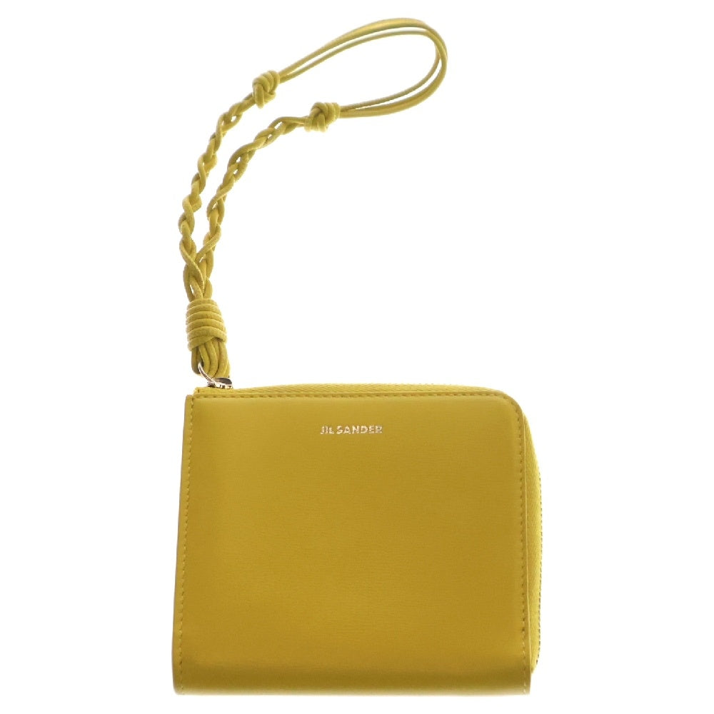 JIL SANDER NAVY(ジルサンダーネイビー) TANGLE タングル ロゴ レザー カードケース イエロー