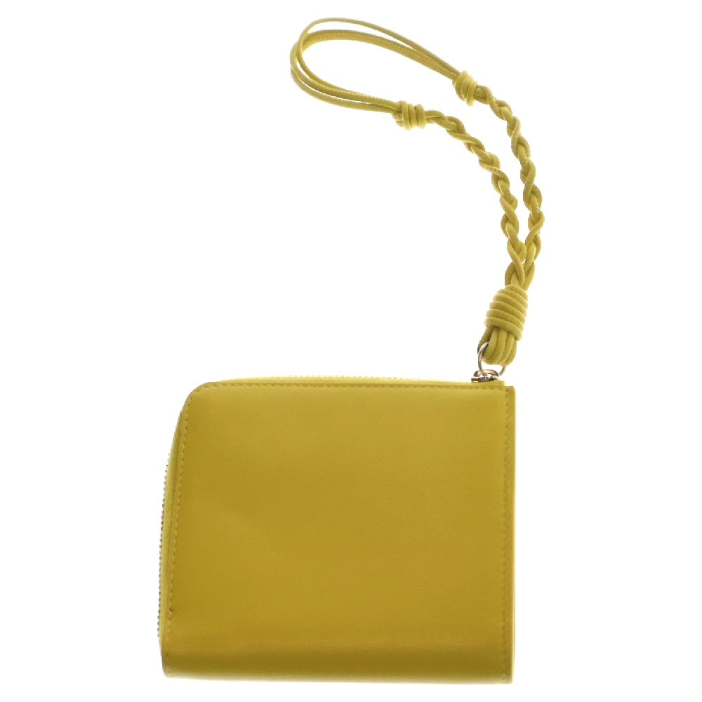 JIL SANDER NAVY(ジルサンダーネイビー) TANGLE タングル ロゴ レザー カードケース イエロー
