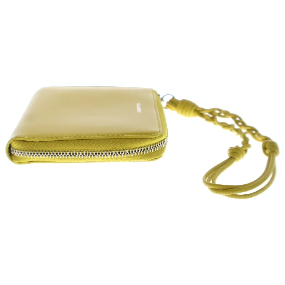 JIL SANDER NAVY(ジルサンダーネイビー) TANGLE タングル ロゴ レザー カードケース イエロー