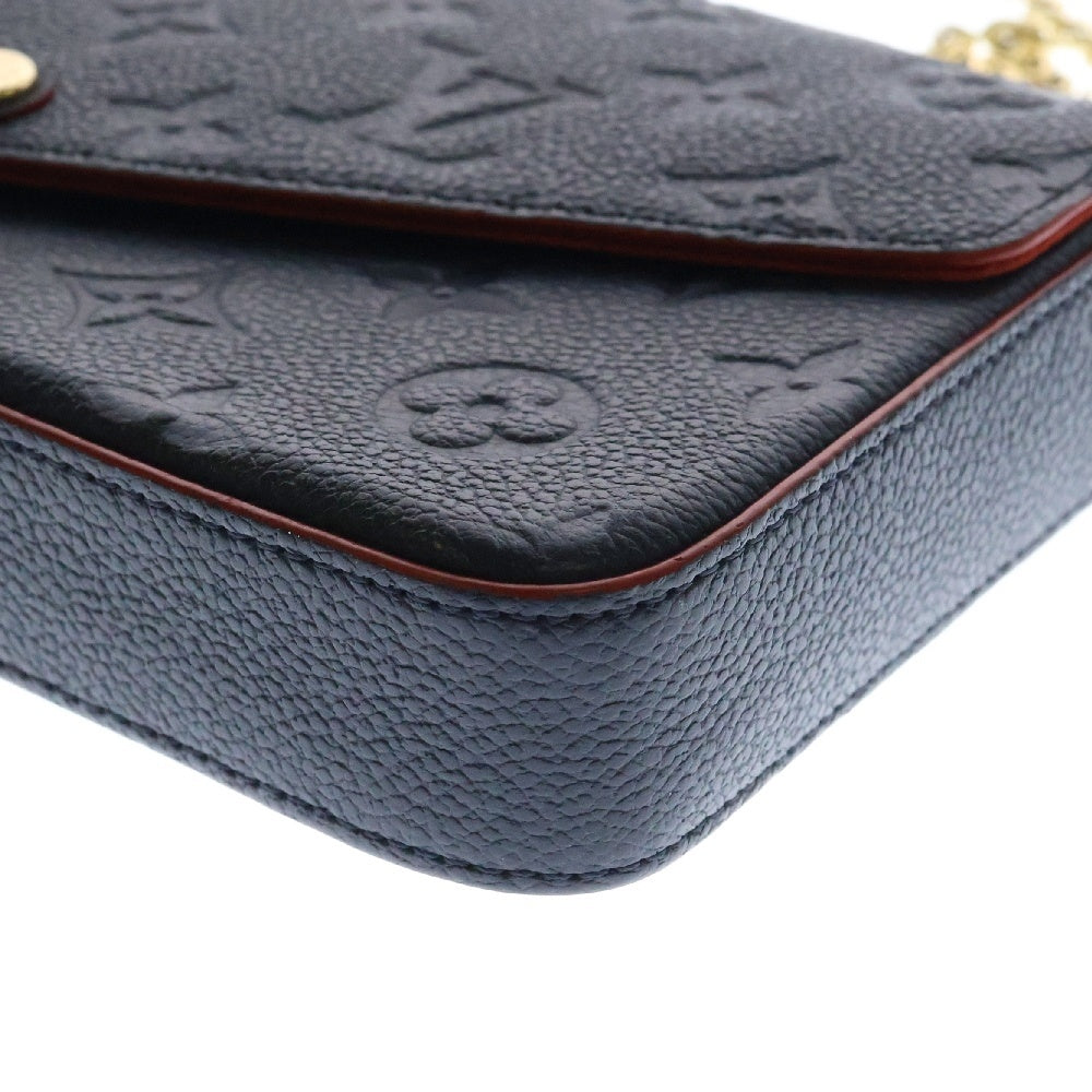 LOUIS VUITTON(ルイヴィトン) モノグラムアンプラント ポシェットフェリシー マリーヌルージュ レザー チェーンロングウォレット ショルダーバッグ ネイビー×レッド レディース M64099