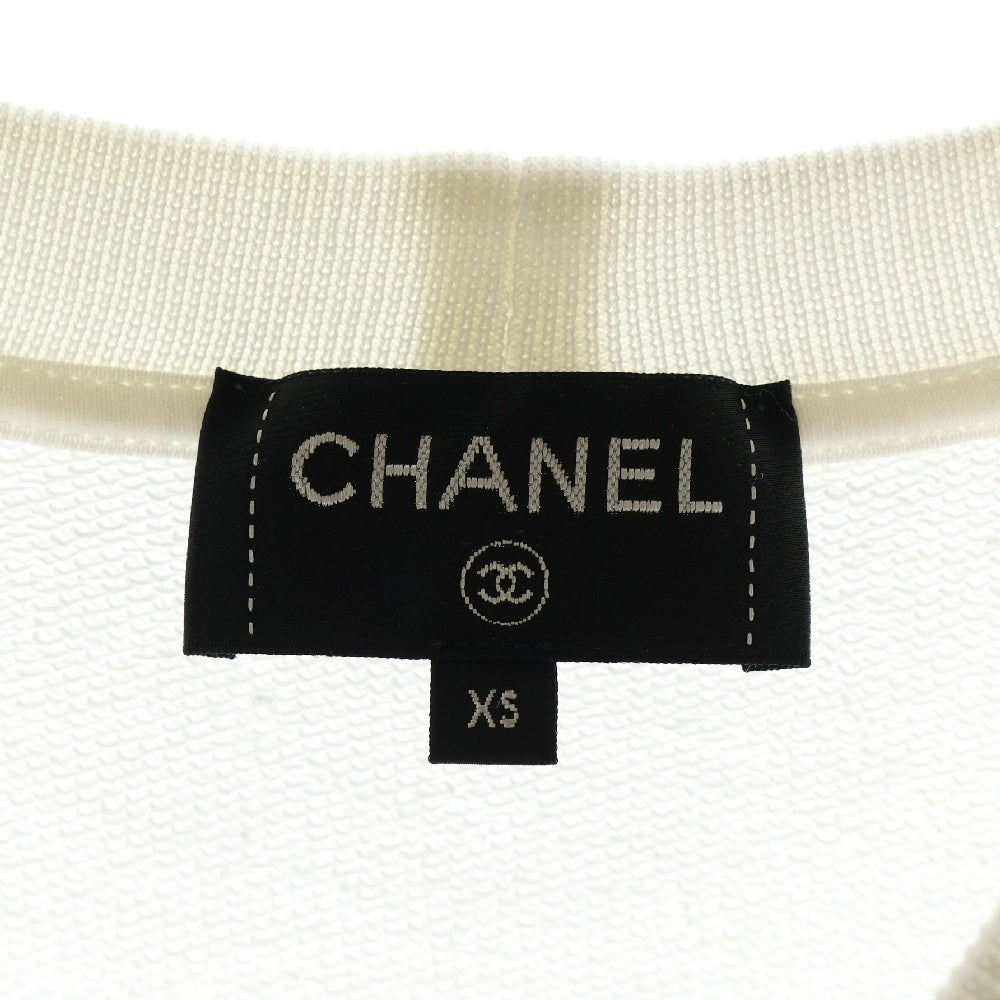 CHANEL(シャネル) ココマーク カメリア スパンコール トレーナー スウェット 白 コットン P63298K48933