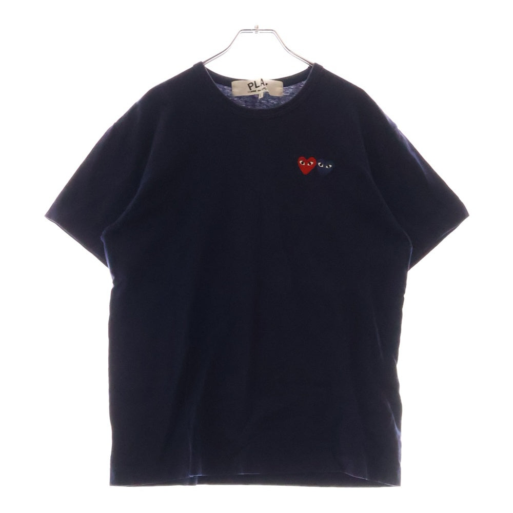 COMME des GARCONS(コムデギャルソン) ギャルソン PLAY 半袖 Tシャツ ワッペン ネイビー コットン #L AD2016