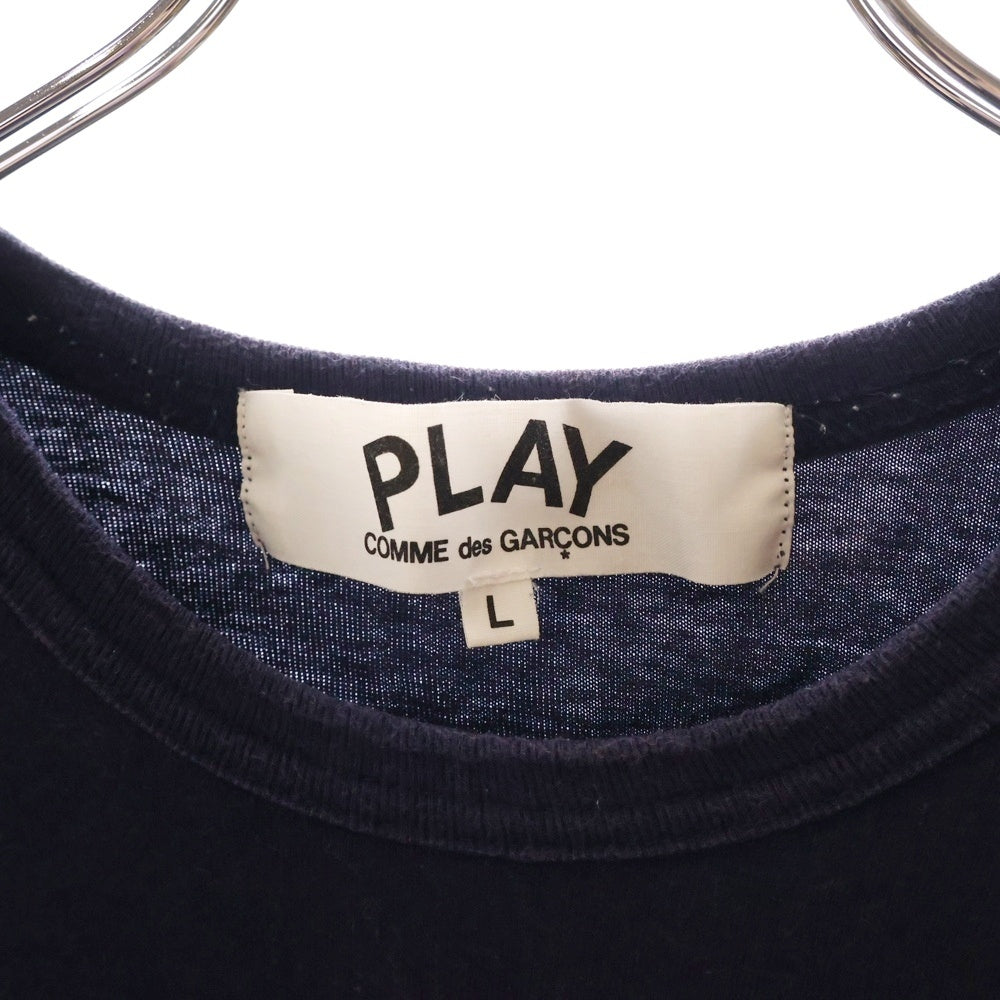 COMME des GARCONS(コムデギャルソン) ギャルソン PLAY 半袖 Tシャツ ワッペン ネイビー コットン #L AD2016