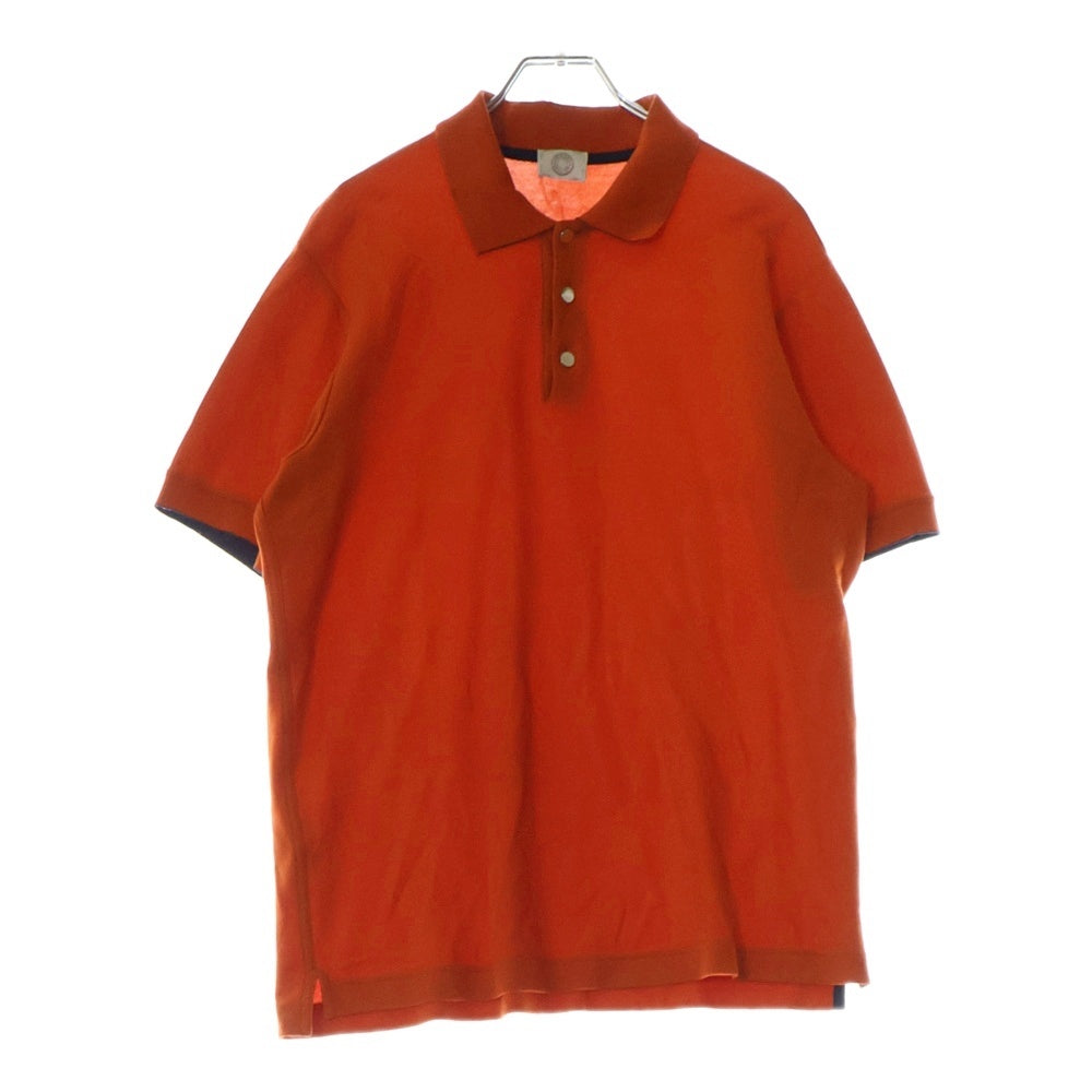 HERMES(エルメス) ポロシャツ 半袖シャツ オレンジ シルバーボタン L