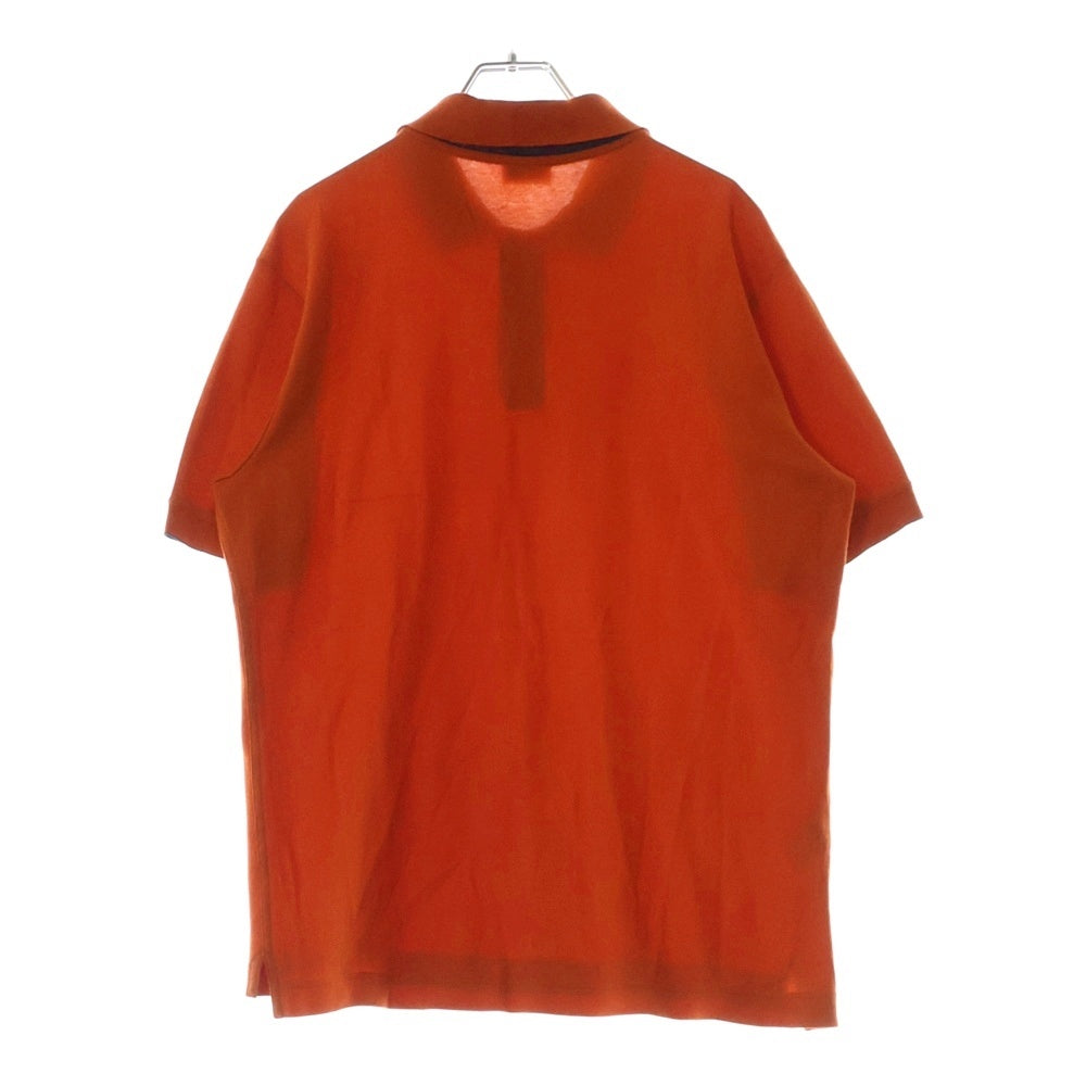 HERMES(エルメス) ポロシャツ 半袖シャツ オレンジ シルバーボタン L